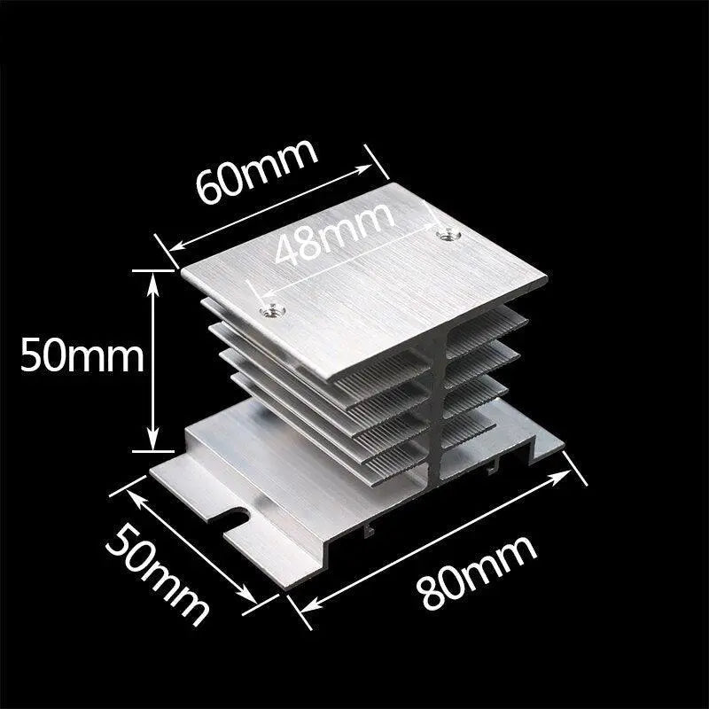 1 pcs New Aluminum Fins Single Phase Solid State Relay SSR 10A to 40A Aluminum Heat Sink Dissipation Radiator Newest Rail Mount - electrical center b2c