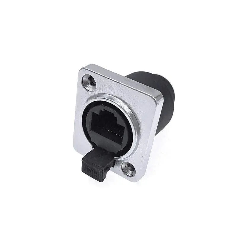 1 piece RJ45 Waterproof Network Connector with Rubber cover IP65 8p8c D type Panel Mount Socket RJ45 Ethernet Connector - electrical center b2c