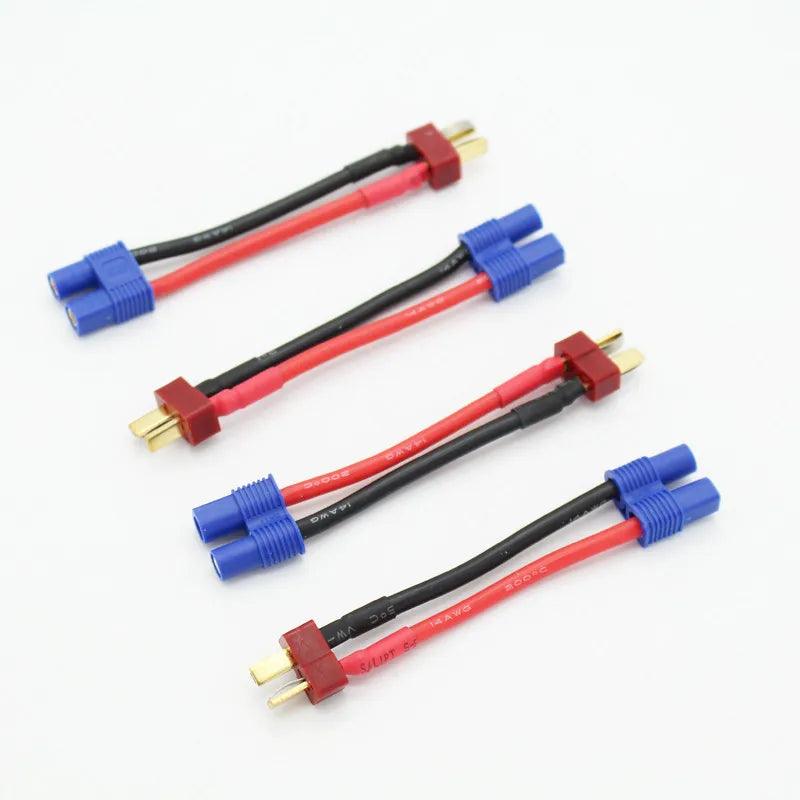 100 Pcs/Lot T Dean Male To Female EC3 Connector 14AWG 60 Mm Wire Cable Adapter for RC Parts