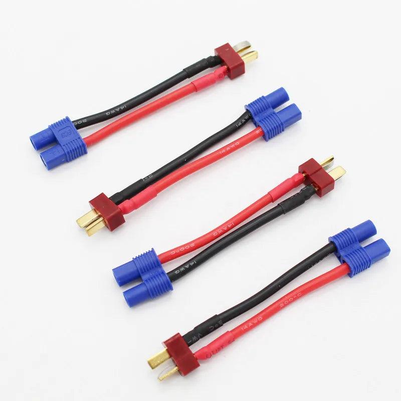 100 Pcs/Lot T Dean Male To Female EC3 Connector 14AWG 60 Mm Wire Cable Adapter for RC Parts