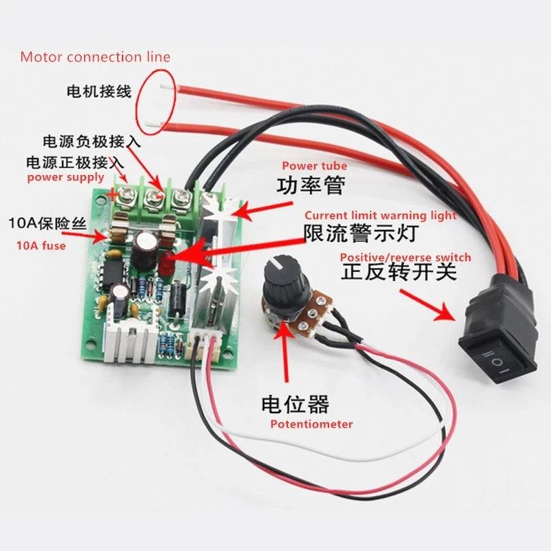 12V 24V DC Motor Controller PWM Speed DC12V-36V 10A 120W Governor Adjustable Speed Reversed CW CCW PLC Control Electric Drive,dc motor controller 12v