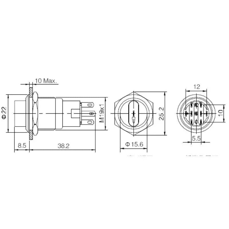 19mm 2 3 Position Metal Push Button Switch| 5V up to 220V optional - electrical center b2c