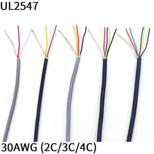 1M 30AWG Shielded Wire 2Core 3Core 4Core PVC Insulated Channel Audio Speaker Headphone Line Signal Control Copper Cable UL2547 - electrical center b2c