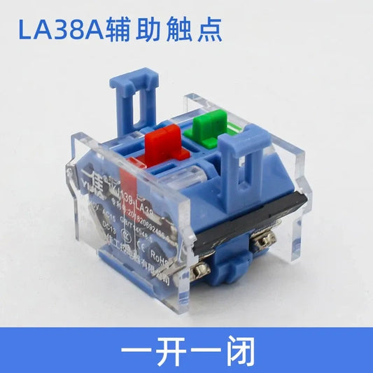 LA38 Push Button Base, Auxiliary Contact Block, 1NO1NC Contact,LA38 Series Accessories, Industrial Button Contact Block, Control Panel Contact Block, Push Button Replacement Parts, CE RoHS Contact Block
