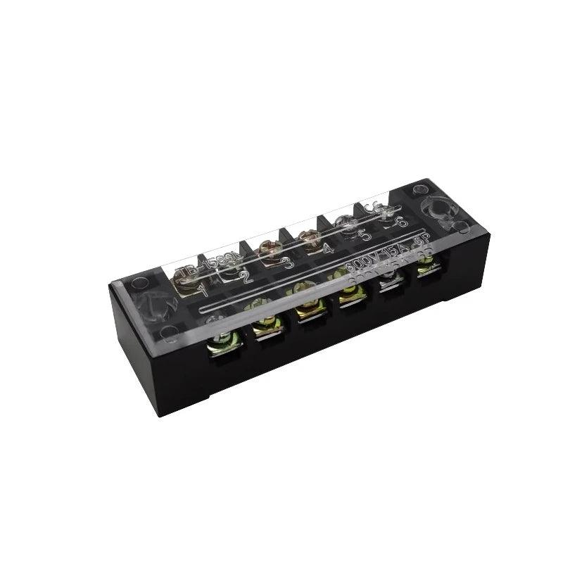 1Pcs Dual Row Barrier Screw Terminal Block Strip Wire Connector 600V 15A 3/4/6/8/10/12/15/20 Positions Optional