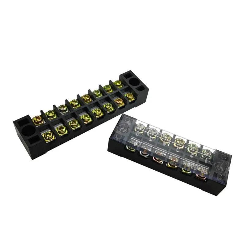 1Pcs Dual Row Barrier Screw Terminal Block Strip Wire Connector 600V 15A 3/4/6/8/10/12/15/20 Positions Optional