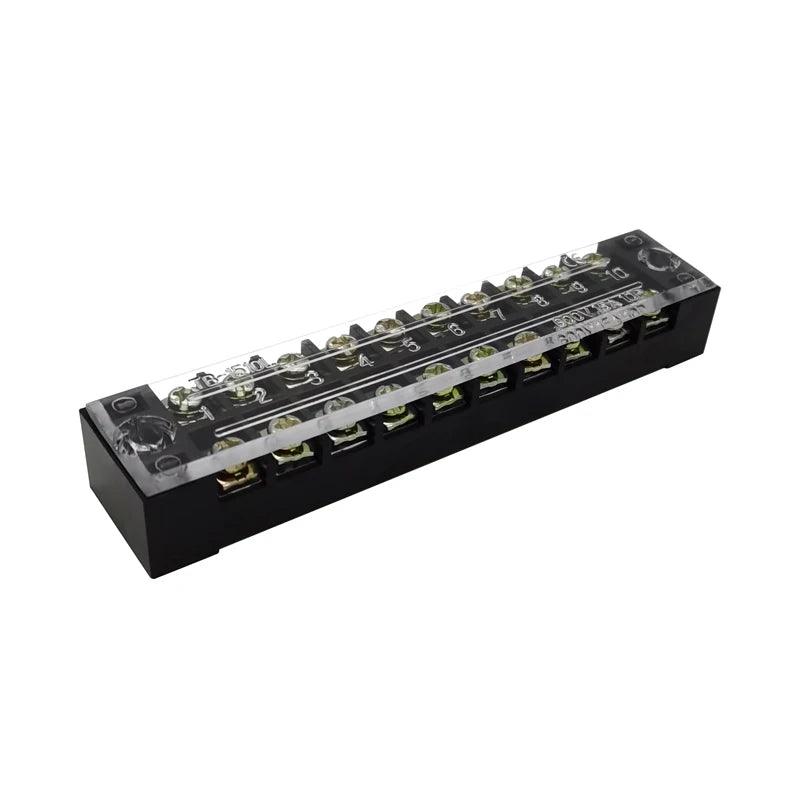 1Pcs Dual Row Barrier Screw Terminal Block Strip Wire Connector 600V 15A 3/4/6/8/10/12/15/20 Positions Optional