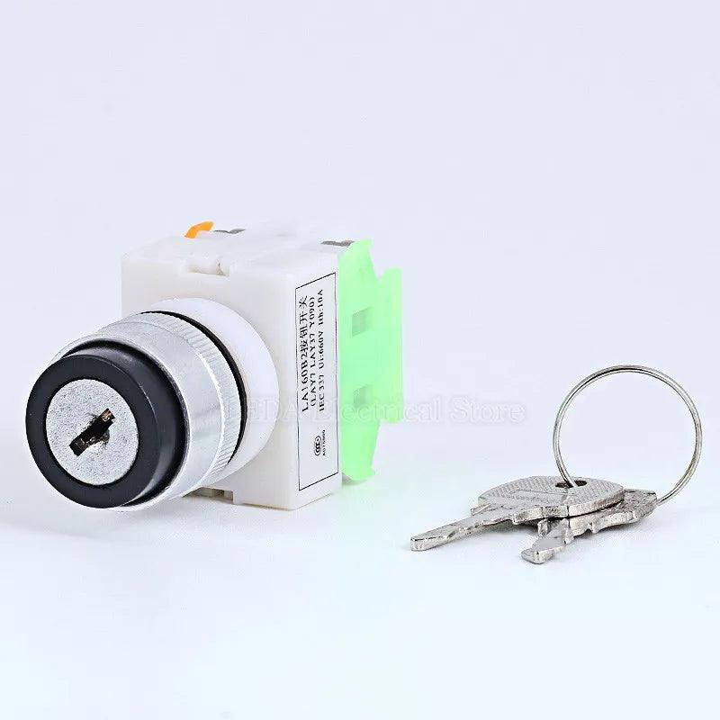 1Pcs LAY37-11Y2 20Y3 Y090 DPST 2 / 3 Position 1NO 1NC / 2NO Rotary Selector Key Lock / Reset Push Button Switch