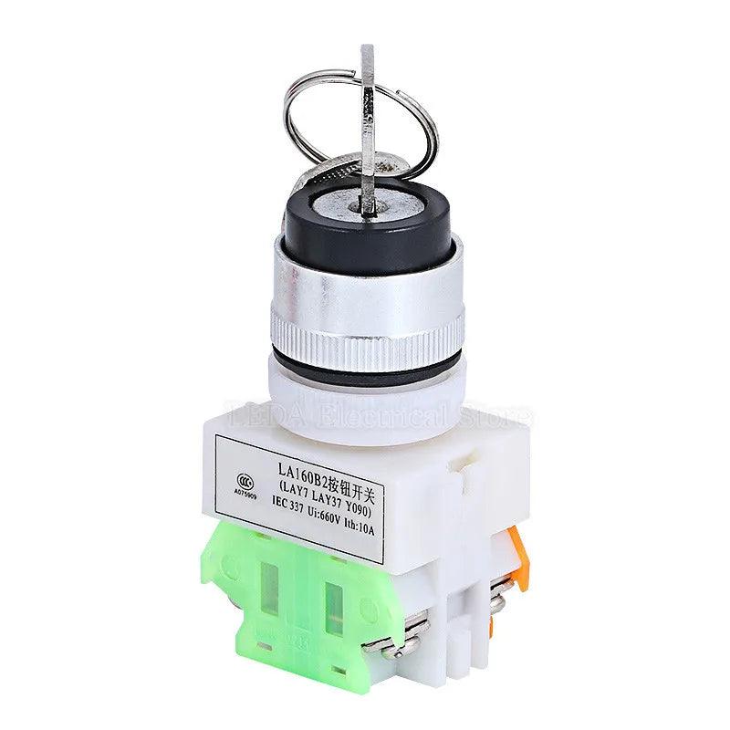 1Pcs LAY37-11Y2 20Y3 Y090 DPST 2 / 3 Position 1NO 1NC / 2NO Rotary Selector Key Lock / Reset Push Button Switch