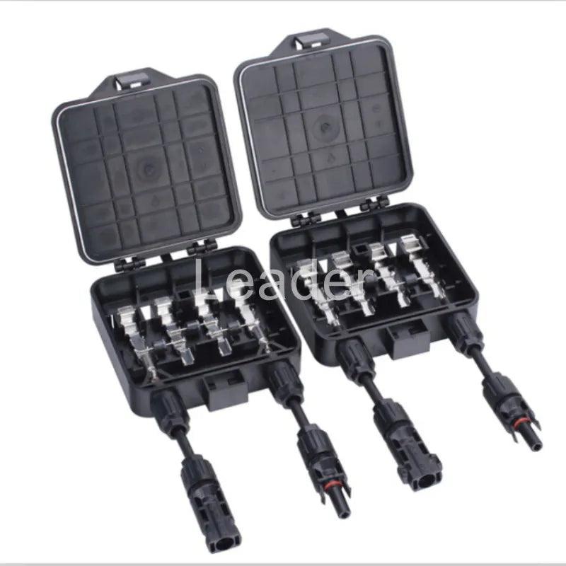 2 Pcs/lot Top Quality 4 Way PV Junction Box Combiner Boxes for Solar Energy System, 3 Diodes Solar JB with Connector XH0200