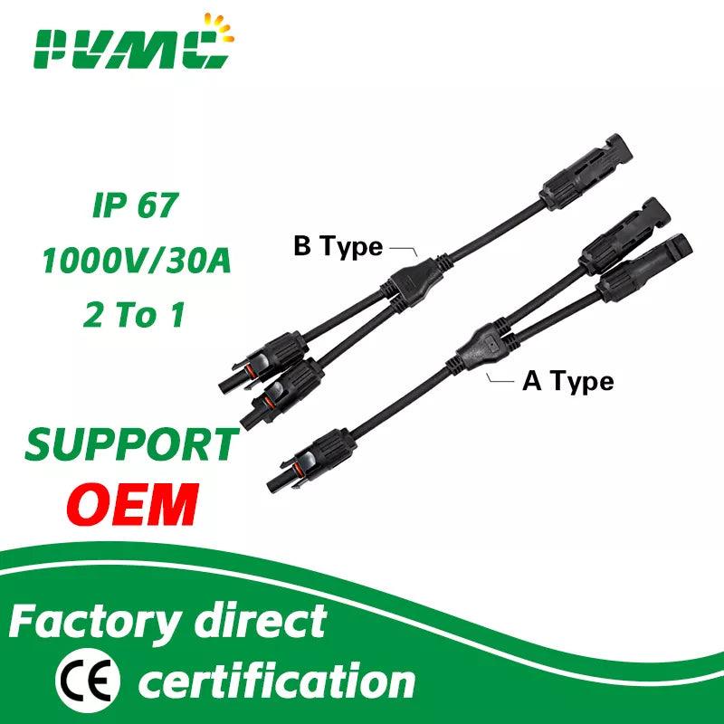 2 To 1 Hot Selling PV Mate Y Branch Connector With 4mm2 Solar Cable For Solar Pv System Solar 1000V 30A - electrical center b2c