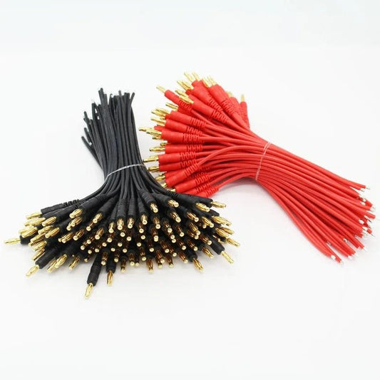 200 Pairs/Lot 4mm  Banana Plug Cable Adapter 16AWG Soft Silicone Wire Switch Cable Connector 150mm