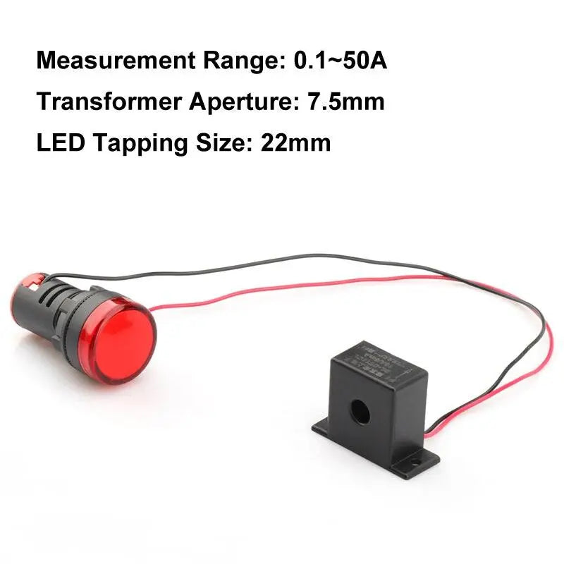 22mm Tapping LED Current Indicator Power Indicator AC Current transformer Indicator - electrical center b2c,current indicator led