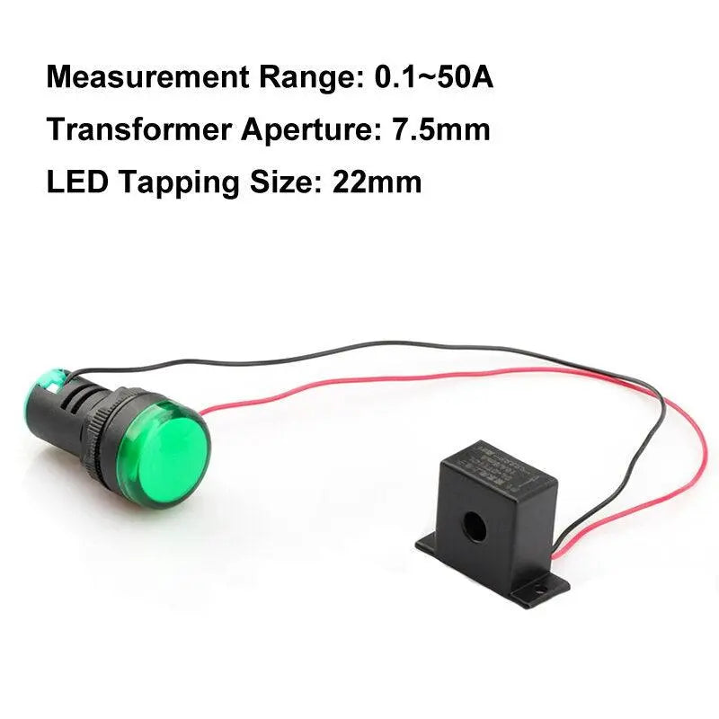 22mm Tapping LED Current Indicator Power Indicator AC Current transformer Indicator - electrical center b2c,current indicator led