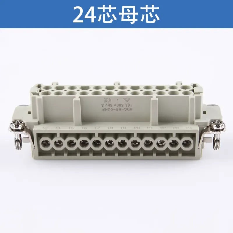 Heavy Duty Connector HDC-HE-024-1/2/3/4-F/M 24 Pin Aviation Plug Socket 16A Industrial Rectangular Connector