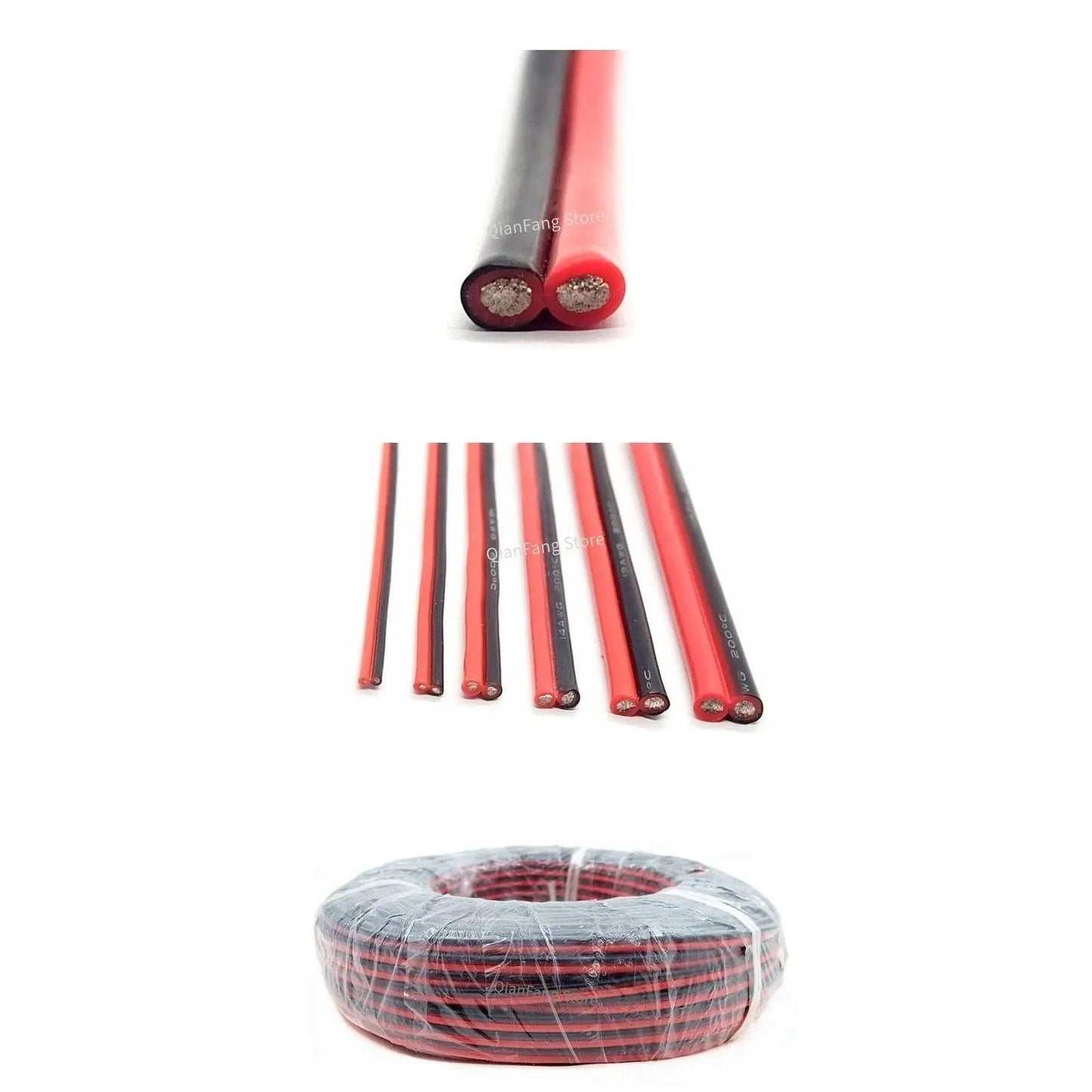 2/5/10Meter 2Pin Extension Copper Wire| 24-8 AWG optional - electrical center b2c