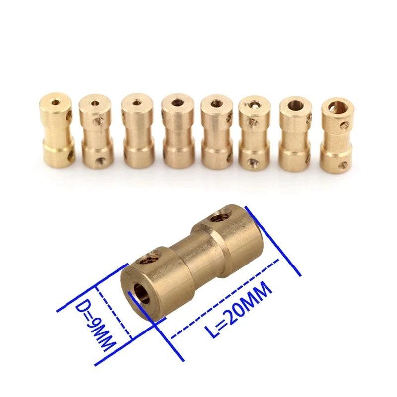 2mm/2.3mm/3mm/3.17mm/4mm/5mm/6mm Brass Rigid Motor Shaft Coupling Mini Coupler Motors Transmission Connector with Screws Wrench