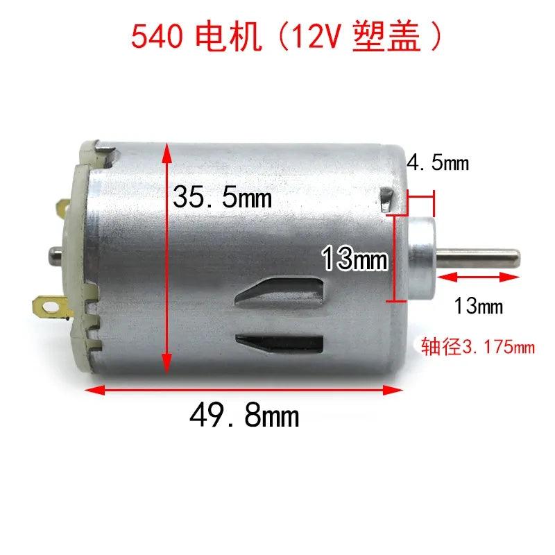 2pcs 540 Motor Brush DC lMotor 12V 1850rpm Electric 6V 12 V Volt Moter DIY Toy Engine