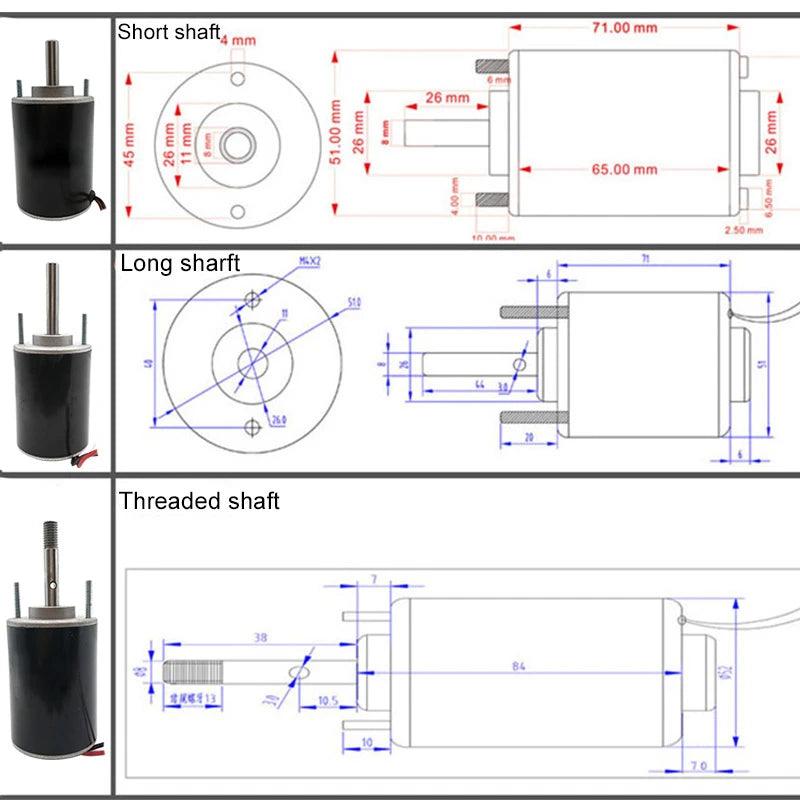 3420 Lawn Mower High Speed 12V/24V 3500/7000rpm Universal Adjustable Reversing Motor Low Noise DC Micro Motor 30W DC Motor