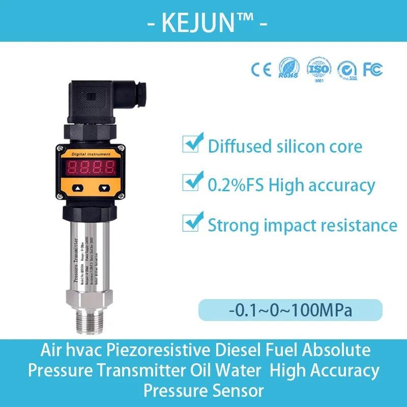 4-20mA RS485 output Pressure Transmitter 0-16Mpa 30bar  LED Digital Display Fuel level Sensor Transducer