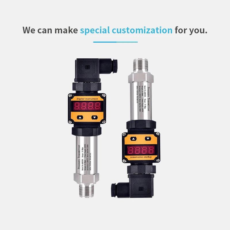 4-20mA RS485 output Pressure Transmitter 0-16Mpa 30bar  LED Digital Display Fuel level Sensor Transducer