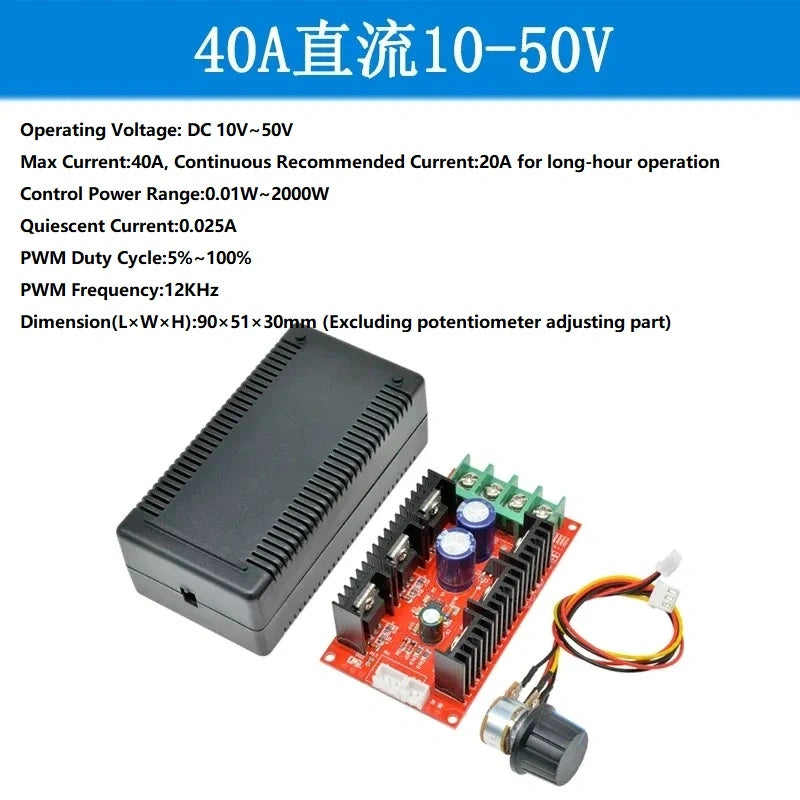 dc motor speed controller,pwm speed regulator,led dimmer module,dc fan speed control,40A DC10-50V speed controller,aquarium water pump speed control,led strip brightness dimmer,brushed dc motor control,