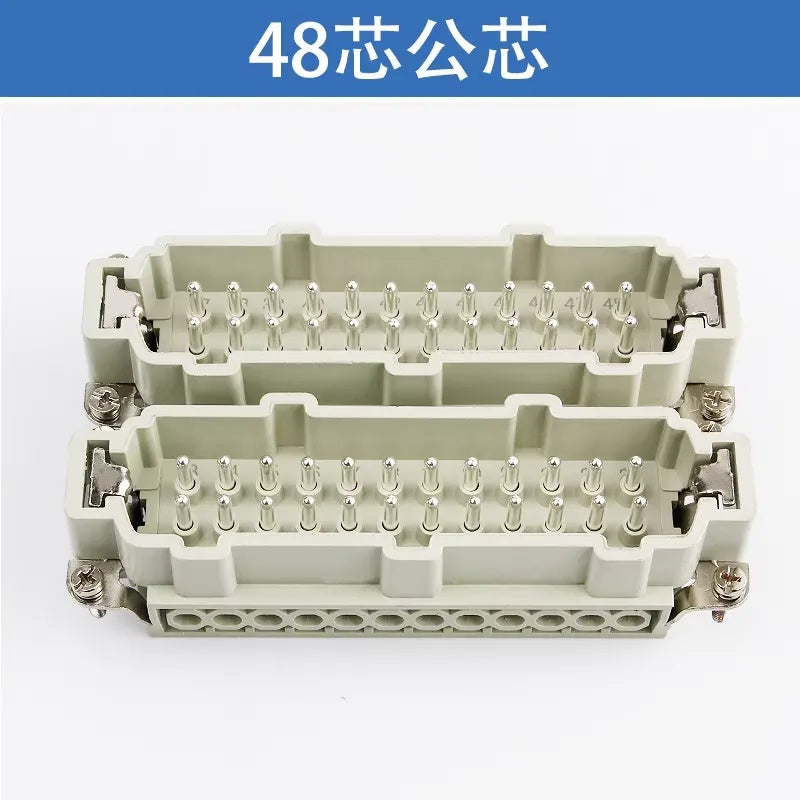 Heavy Duty Connector HDC-HE-048-1/2/3/4-F/M 48 Pin Aviation Plug Socket 16A Industrial Rectangular Connector
