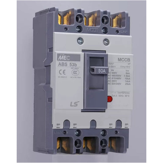 LS MCCB, LS ABS MCCB, LS Electric Circuit Breaker, 2P MCCB, 3P MCCB, ABS32B, ABS33B, ABS53B, ABS63B, ABS103B, ABS203B, ABS403B, ABS603B, ABS803B, 5A MCCB, 100A MCCB, 250A MCCB, 400A MCCB, 800A MCCB, Low Voltage Circuit Breaker, Thermal Magnetic Trip, IEC Certified MCCB, Industrial Circuit Breaker, Commercial Circuit Breaker, Home Circuit Breaker, LS Electric ABS Series