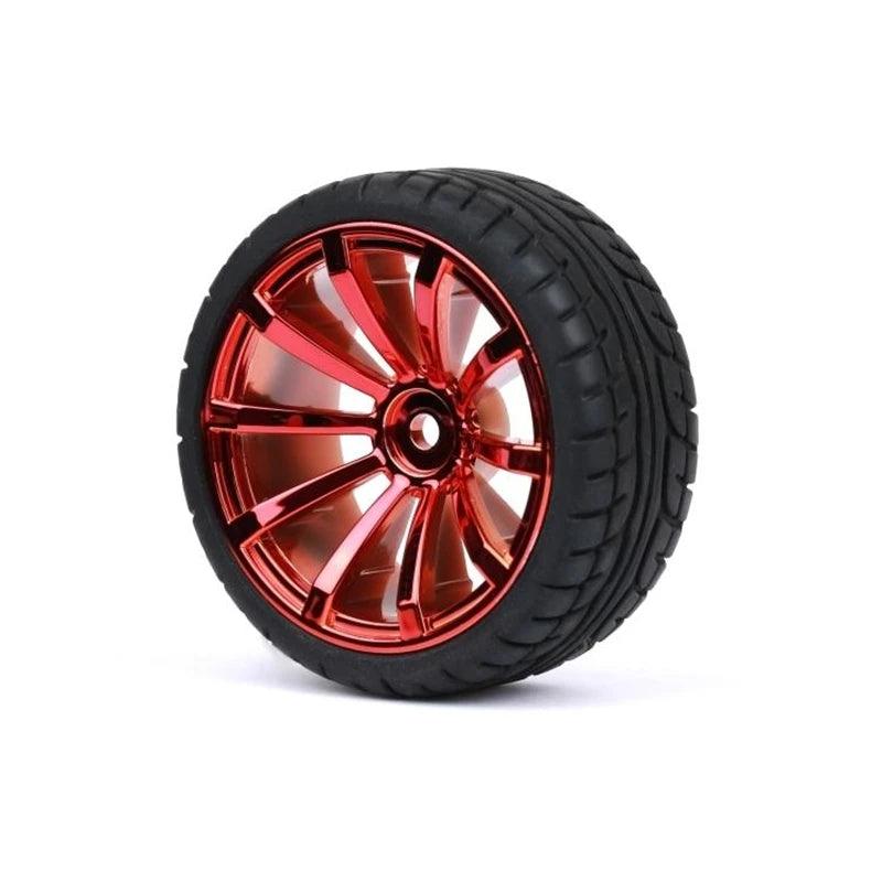 4pcs 65mm Rubber Tire Wheel Hub Motor Brass Extension Hexagonal Coupling 1:10 Wheel For RC Smart Robot Car Chassis Part DIY Toy,electric hub motor for car,hub motors