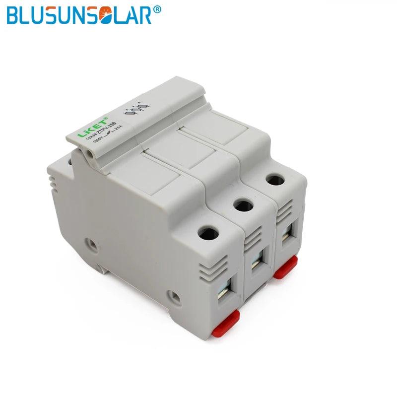 5 Set/lot 3P Parallel Fuse Holder 1000V DC Fusible 10x38 GPV, with Fuse Holder for Solar System Protection