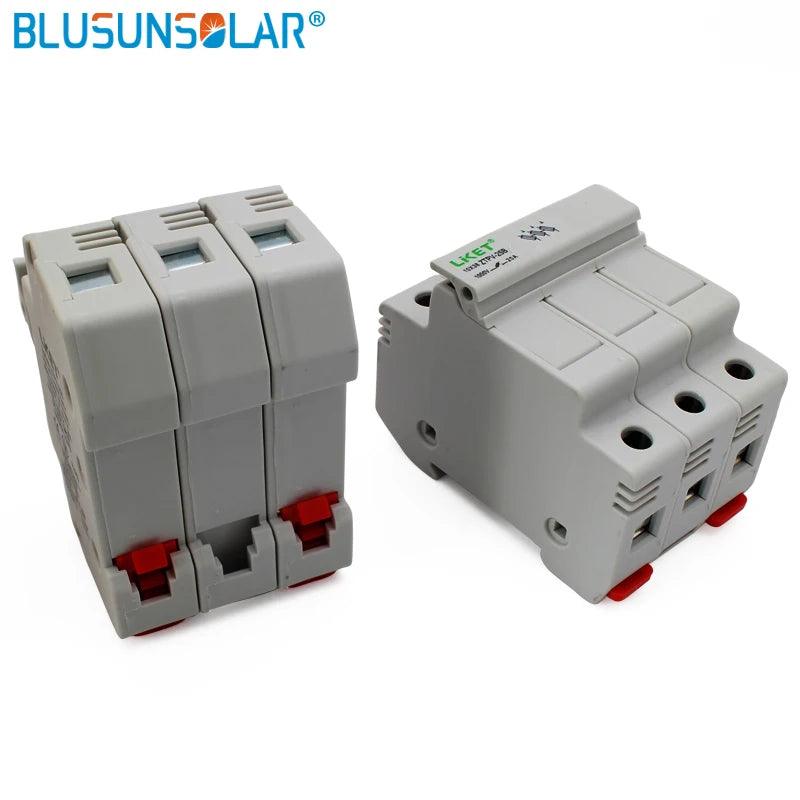 5 Set/lot 3P Parallel Fuse Holder 1000V DC Fusible 10x38 GPV, with Fuse Holder for Solar System Protection