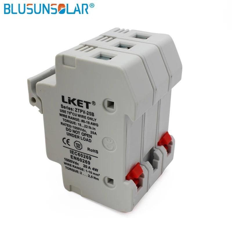 5 Set/lot 3P Parallel Fuse Holder 1000V DC Fusible 10x38 GPV, with Fuse Holder for Solar System Protection