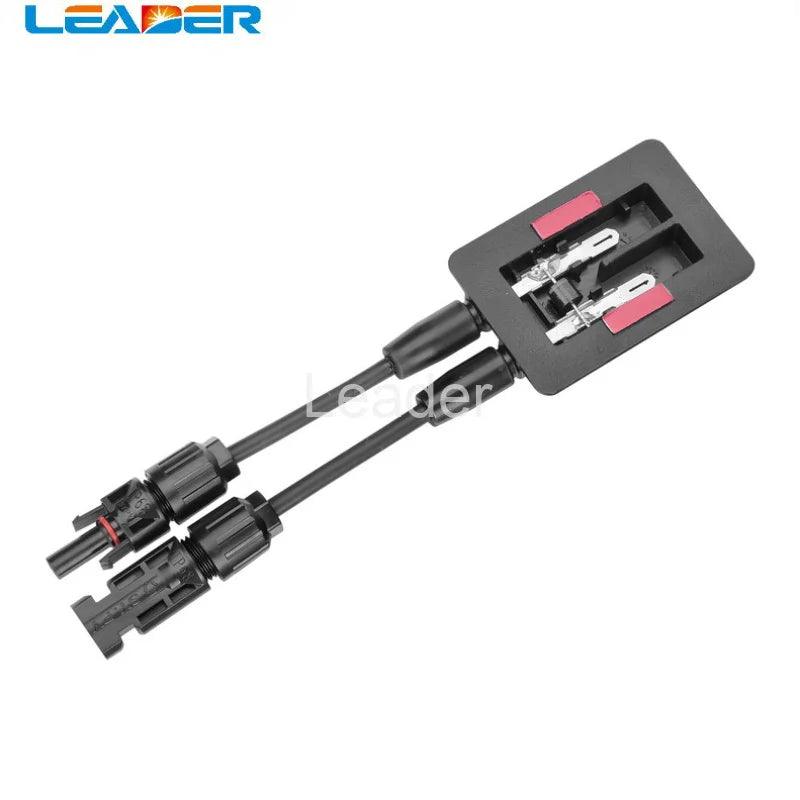 50 Pcs/lot Solar Photovoltaic Junction Box 2 Rail PV Cell Box with Solar Panel Connector and Cable for Solar Panel FS0152