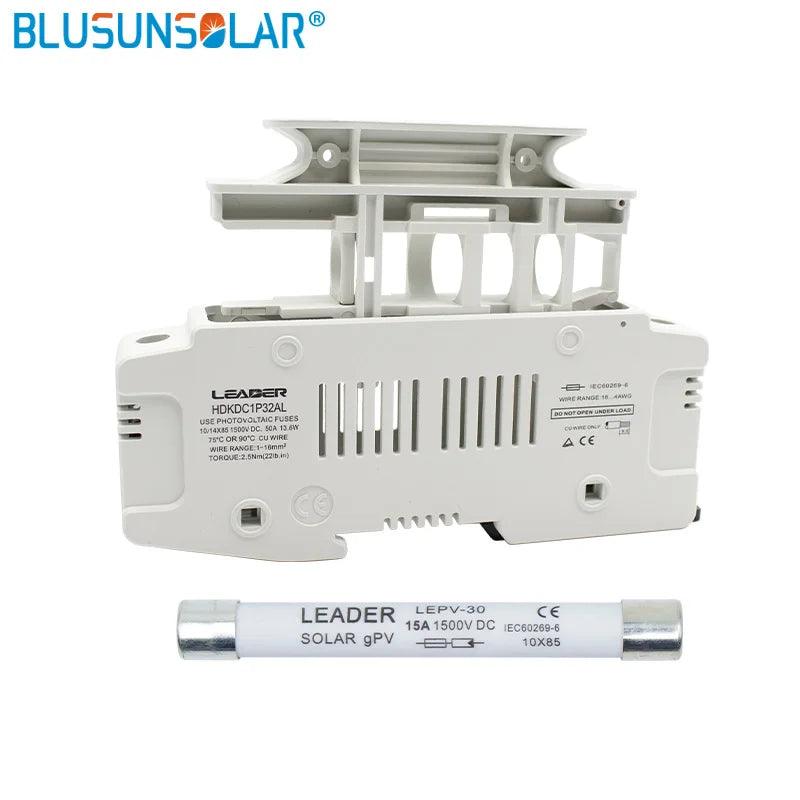 50 Set PV Solar Fuse PV Solar Fuse 30A 1500 VDC Fuse Holder for Solar System Protection