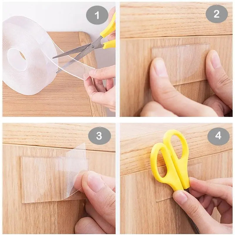 1/2/3/5M Nano Tape Double Sided Tape Transparent No Trace Reusable Waterproof Adhesive Tape Glue Cleanable Home Gekkotape - electrical center b2c