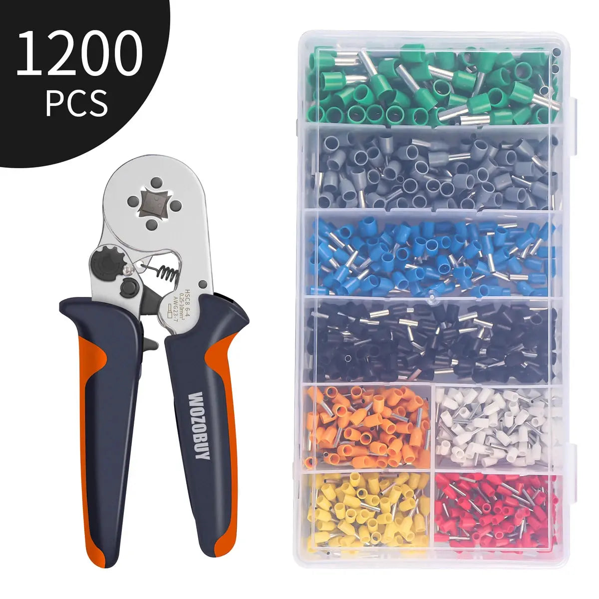 Hexagonal Ferrule Crimp Tool Wire Ferrule Crimping Tool HSC8 6-6/6-4 Self-adjustable Ratcheting Crimper for AWG23-10 0.25-6.0mm² - electrical center b2c
