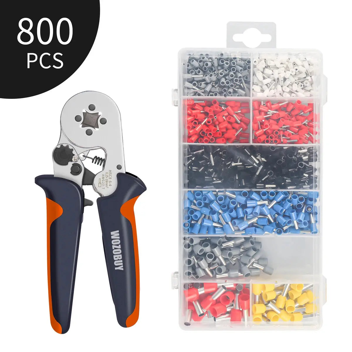 Hexagonal Ferrule Crimp Tool Wire Ferrule Crimping Tool HSC8 6-6/6-4 Self-adjustable Ratcheting Crimper for AWG23-10 0.25-6.0mm² - electrical center b2c