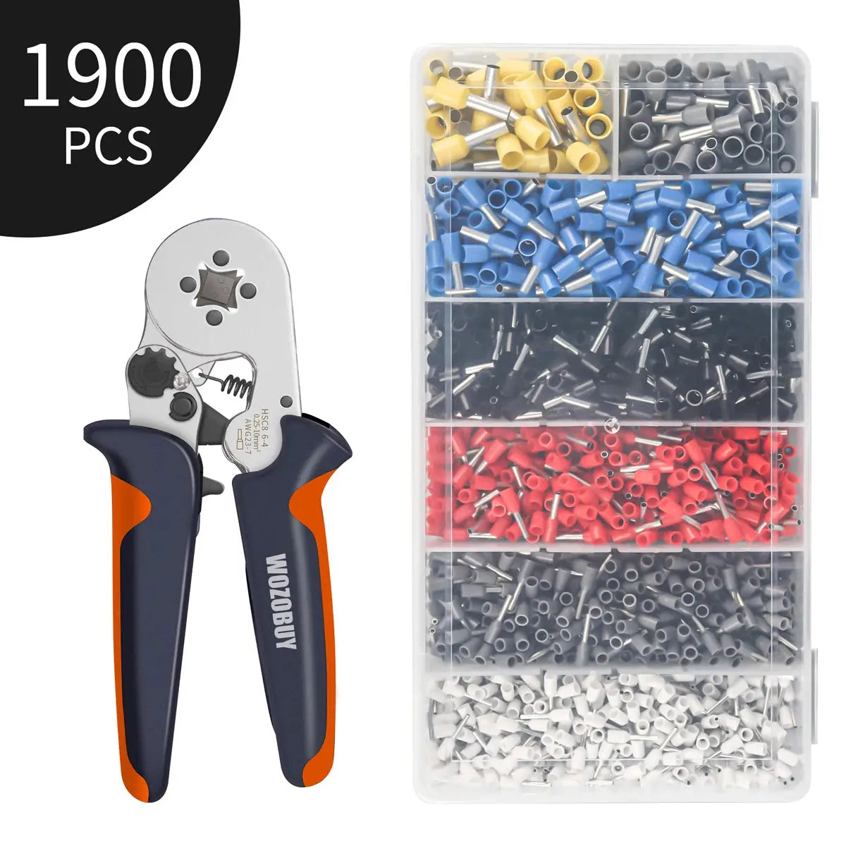 Hexagonal Ferrule Crimp Tool Wire Ferrule Crimping Tool HSC8 6-6/6-4 Self-adjustable Ratcheting Crimper for AWG23-10 0.25-6.0mm² - electrical center b2c