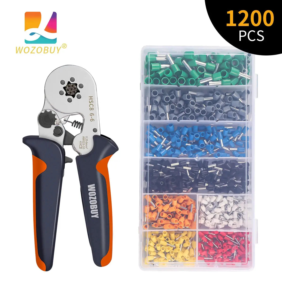 Hexagonal Ferrule Crimp Tool Wire Ferrule Crimping Tool HSC8 6-6/6-4 Self-adjustable Ratcheting Crimper for AWG23-10 0.25-6.0mm² - electrical center b2c