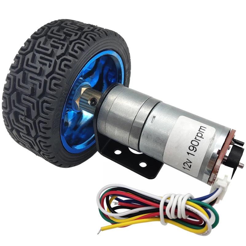 65mm 85mm 130mm Wheel Hub Motor Kit Encode DC 6V 12V 24V Speed 12- 1360rpm Metal Gearbox Encoder Moter RC Car Robot JGA25-370,electric hub motor for car,hub motors,wheel motor