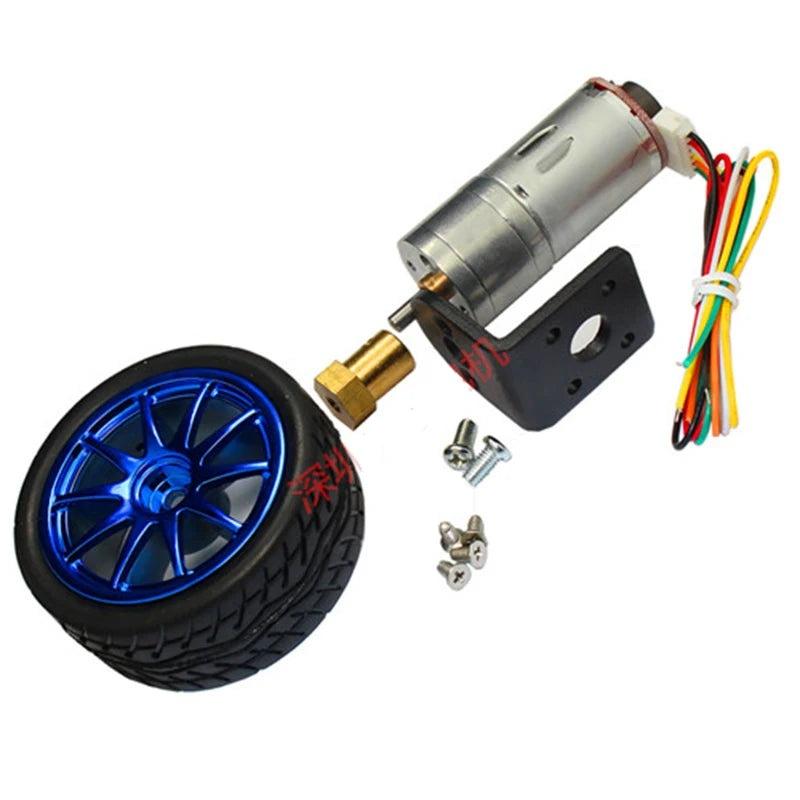 65mm 85mm 130mm Wheel Hub Motor Kit Encode DC 6V 12V 24V Speed 12- 1360rpm Metal Gearbox Encoder Moter RC Car Robot JGA25-370,electric hub motor for car,hub motors,wheel motor