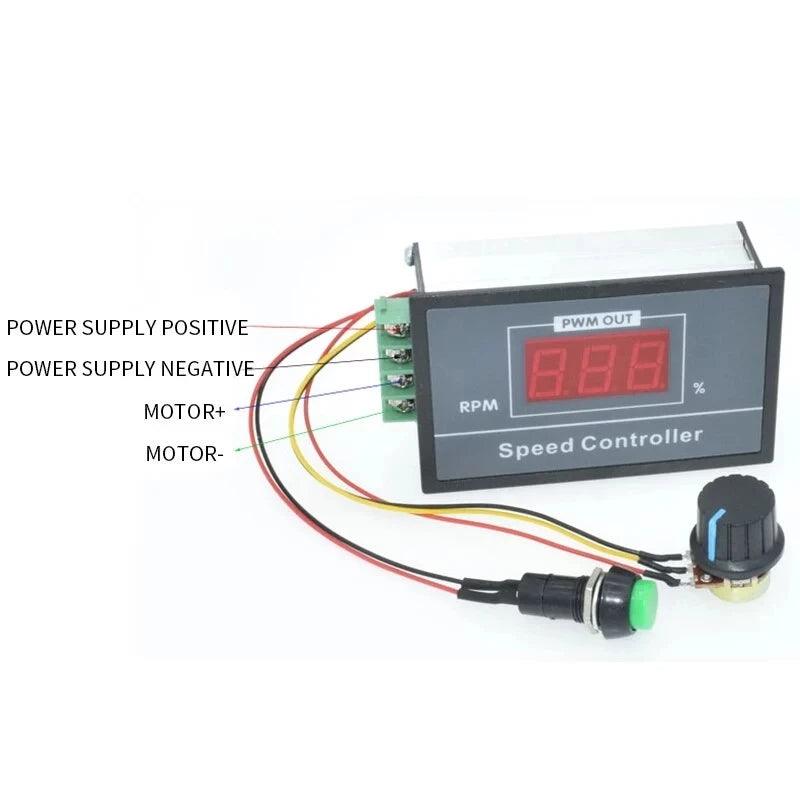 6V 12V 24V 36V 48V DC Motor Controller Digital LED Display PWM Speed Pause Start DC 6V-60V 30A Control Potentiometer Switch,dc motor controller 12v