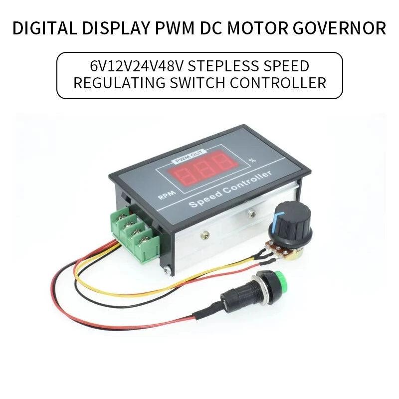 6V 12V 24V 36V 48V DC Motor Controller Digital LED Display PWM Speed Pause Start DC 6V-60V 30A Control Potentiometer Switch,dc motor controller 12v