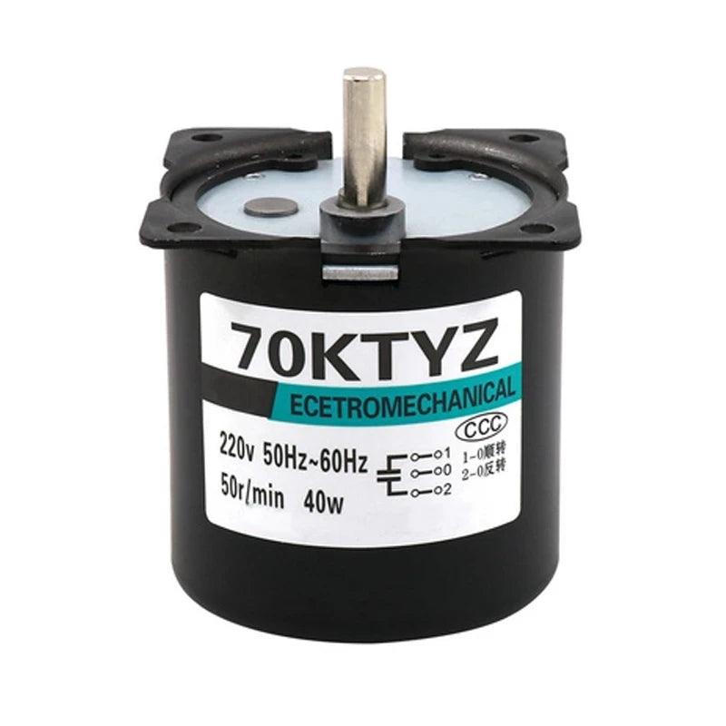 70KTYZ High Torque 160KG 40W AC 220V Permanent Magnet Synchronous Motor CW/CCW Metal Geared Slow Speed Motor 2.5 To 110RPM