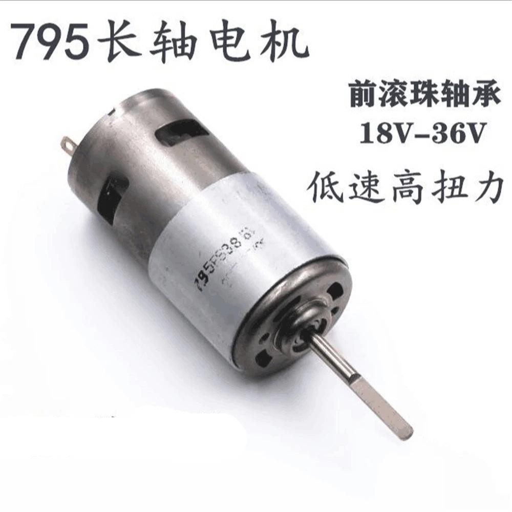 795 DC Motor Front Ball Bearing 24V 6000 rpm Low Speed High Torque Motor Built in Cooling Fan