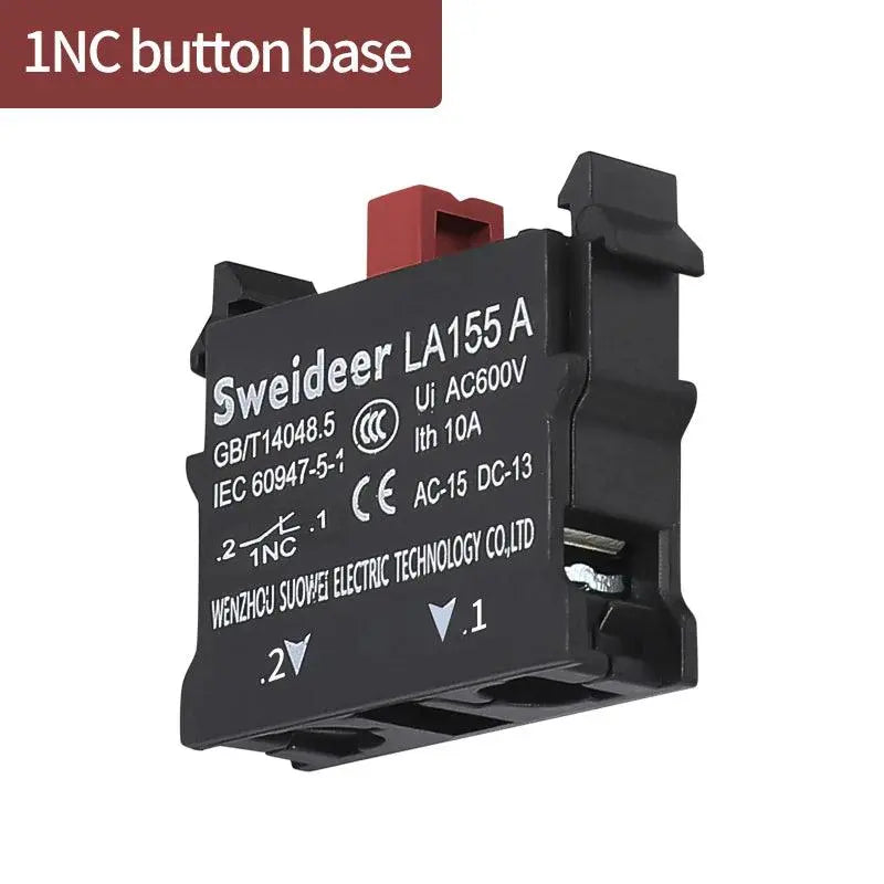Button Switch Waterproof Momentary Self Reset Self Locking Flat Round Head 22mm Power Push Button Switch 10A 1NO 1NC Red Green - electrical center b2c