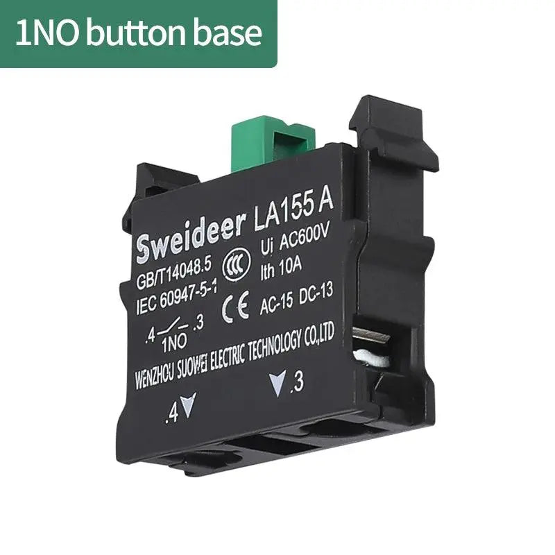 Button Switch Waterproof Momentary Self Reset Self Locking Flat Round Head 22mm Power Push Button Switch 10A 1NO 1NC Red Green - electrical center b2c