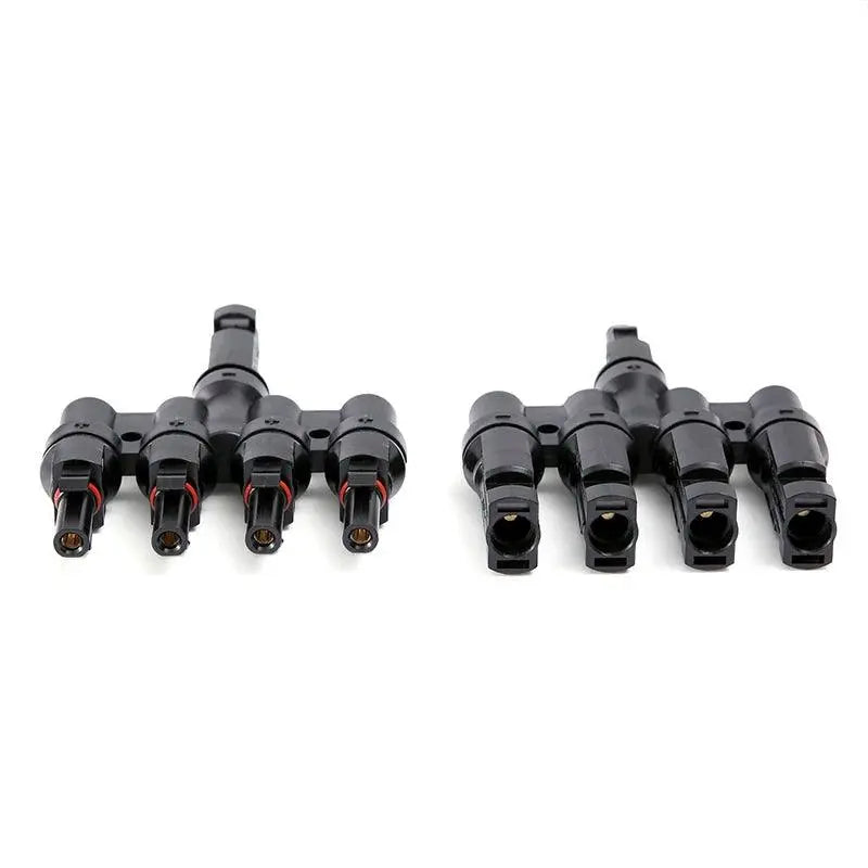 1 Pair x Male Female M/FM 4 to 1 Solar Panel Connector Cable Splitter Adapter SOLAR PV 4T Branch parallel Connector - electrical center b2c