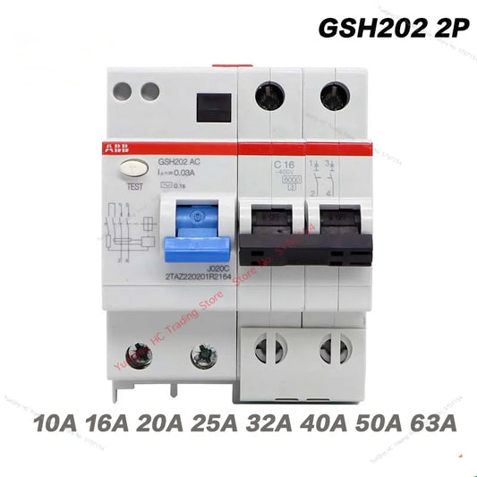 ABB Electric GSH202 2P AC-C 40A 63A 30MA Mini AIR Leakage Circuit Breaker Protection Switch Residual Current Operation Device