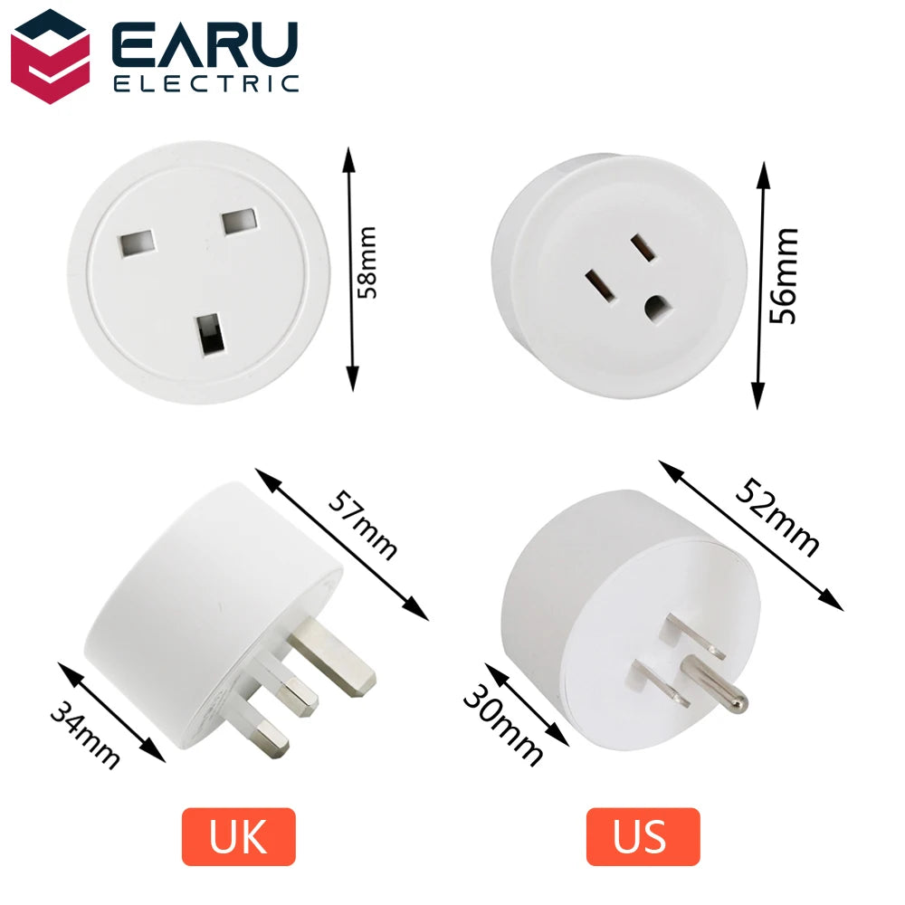 EU/US/UK 10A/16A Smart Wifi Power Plug Energy Monitor Timer Smart Home Wifi Wireless Socket for Alexa Google Home by Tuya App